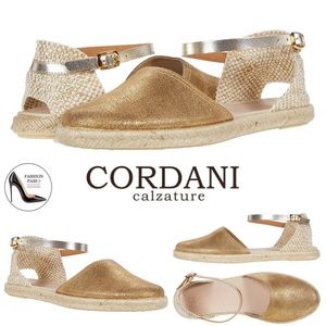 Cordani Bertie Dusty Gold Leather Espadrilles Ankle Strap Flat Fashion Sandal 40